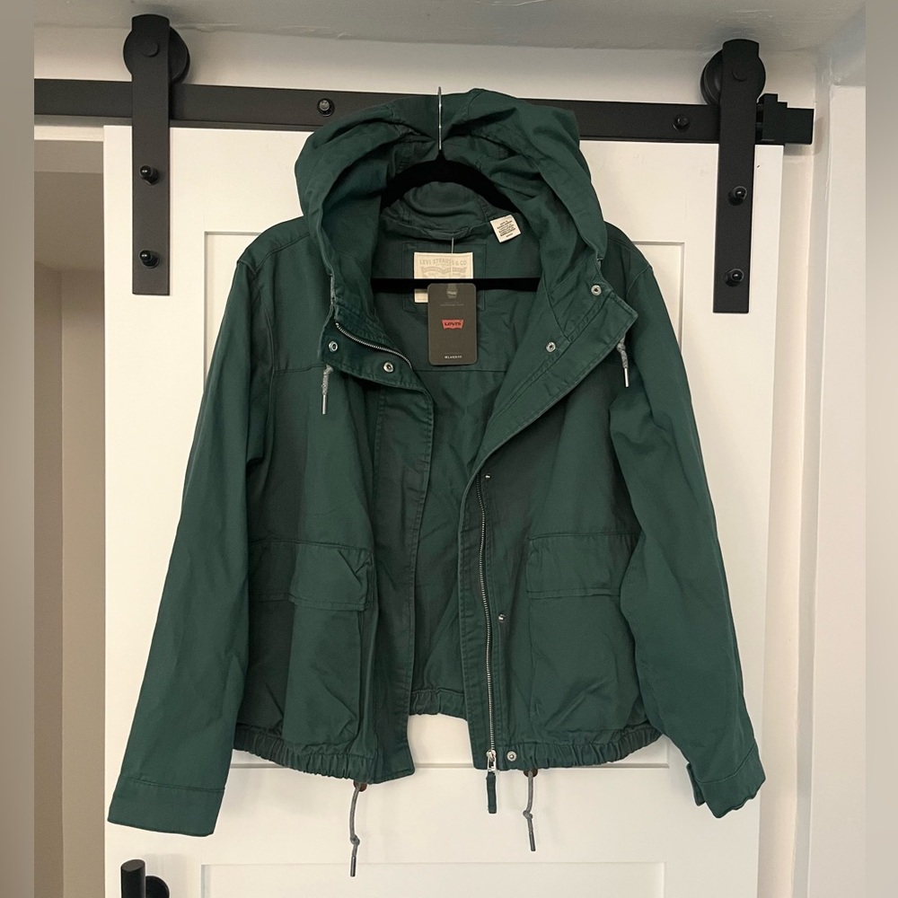Levi's Reese bottle green military Hooded Jacket